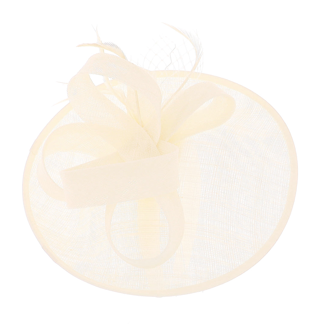 Ivory Lynnelle Small Sinamay Disc Headband Fascinator, from Elegance Boardmans