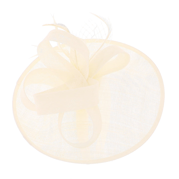 Ivory Lynnelle Small Sinamay Disc Headband Fascinator, from Elegance Boardmans