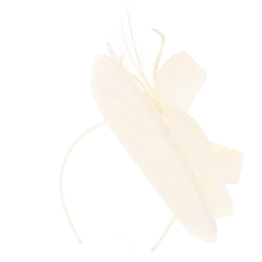 Ivory Lynnelle Small Sinamay Disc Headband Fascinator, from Elegance Boardmans