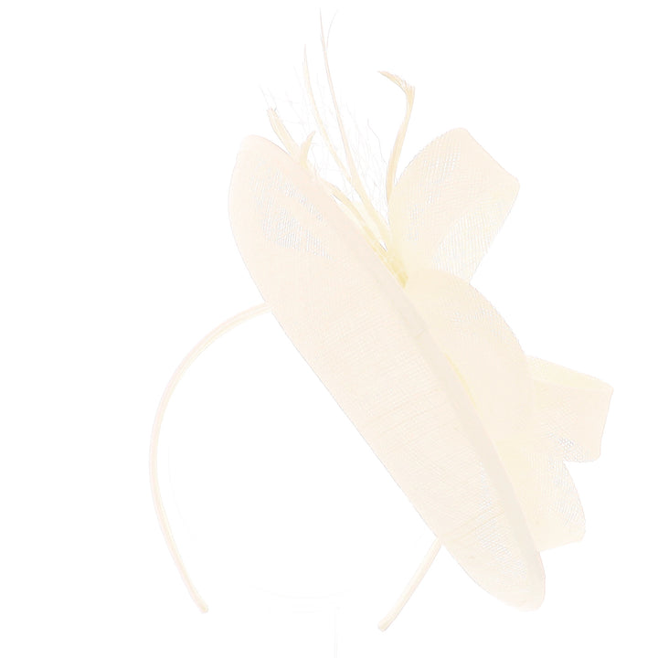 Ivory Lynnelle Small Sinamay Disc Headband Fascinator, from Elegance Boardmans