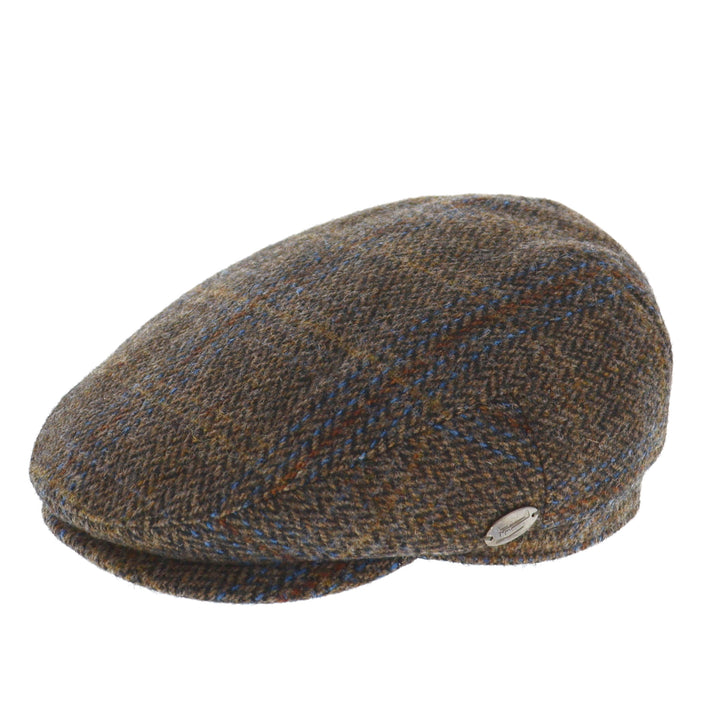Whiteley Ear Flap 100% Wool Flat Cap In Multi