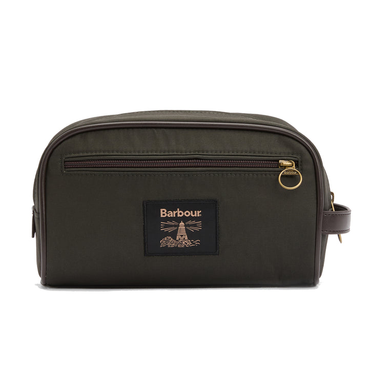 Barbour Wax Washbag in Olive