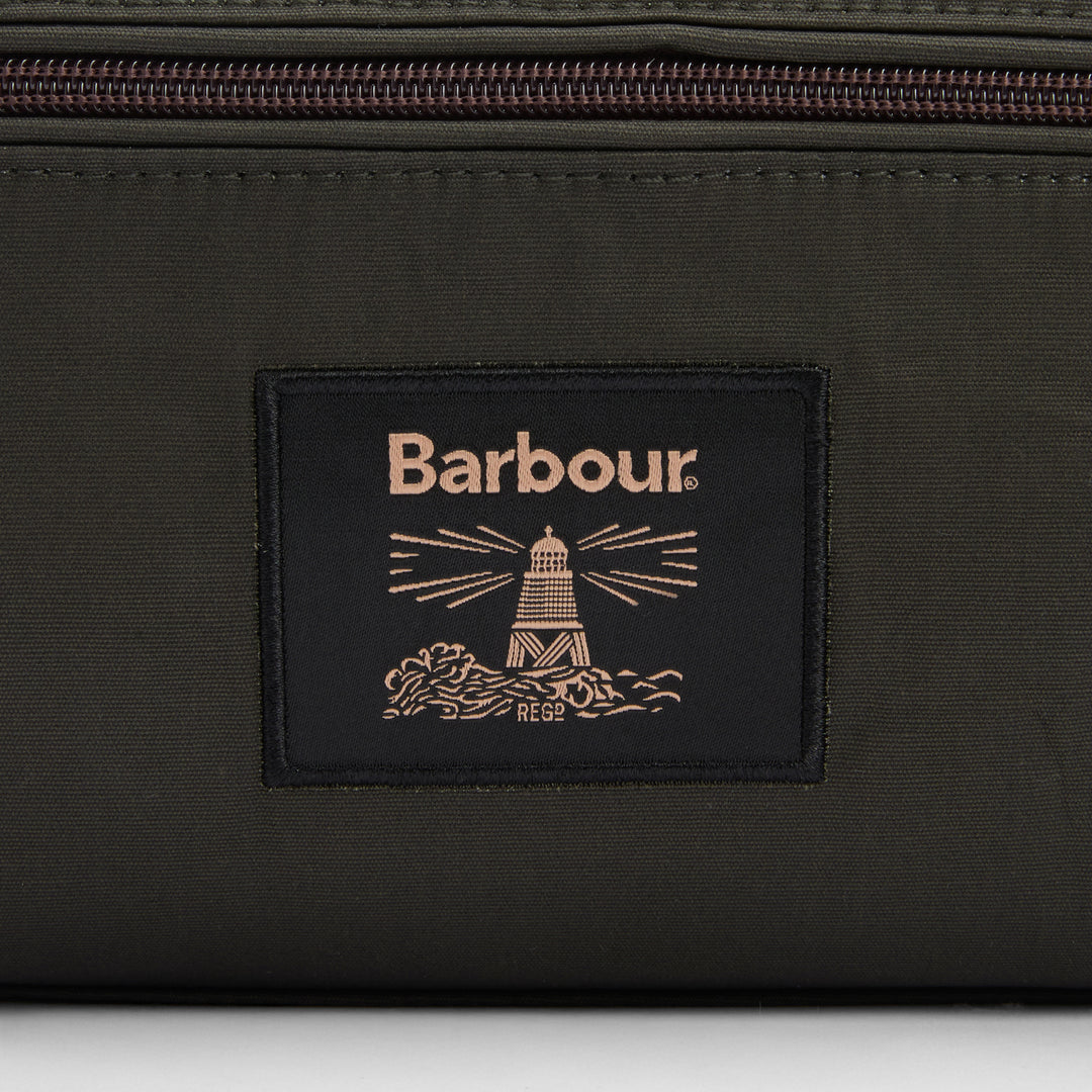 Barbour Wax Washbag in Olive