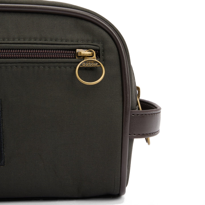 Barbour Wax Washbag in Olive