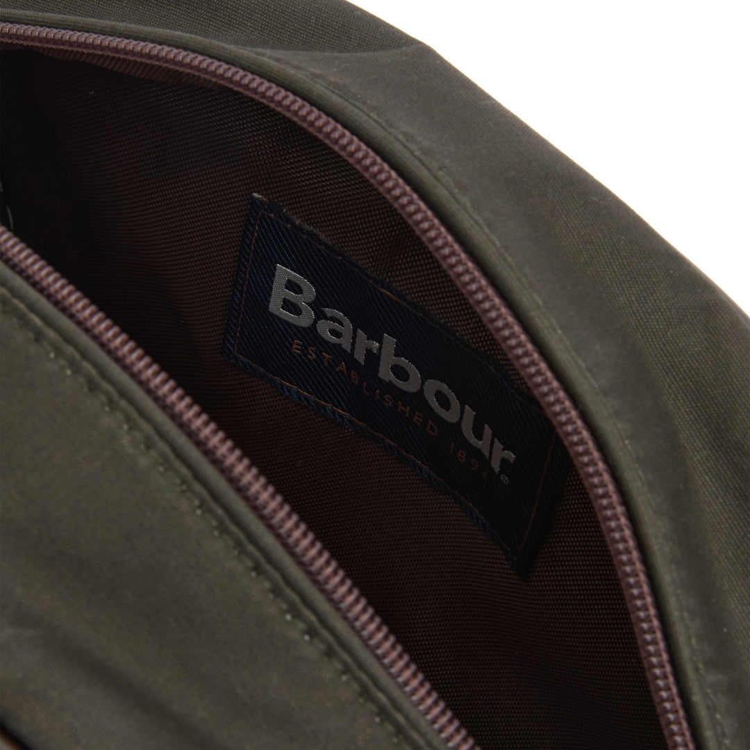 Barbour Wax Washbag in Olive