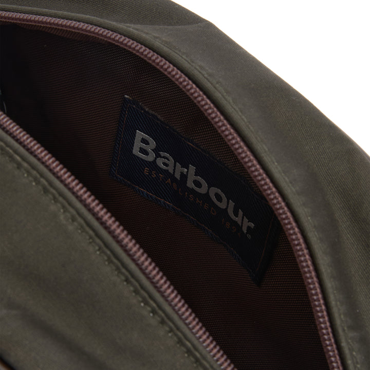 Barbour Wax Washbag in Olive