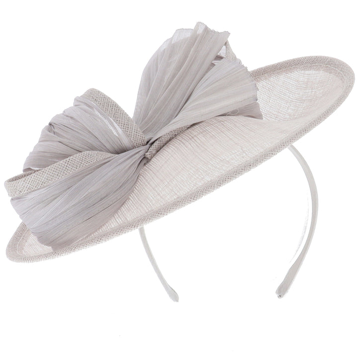 Silver Medium Sinamay Disc Headband Fascinator (049)