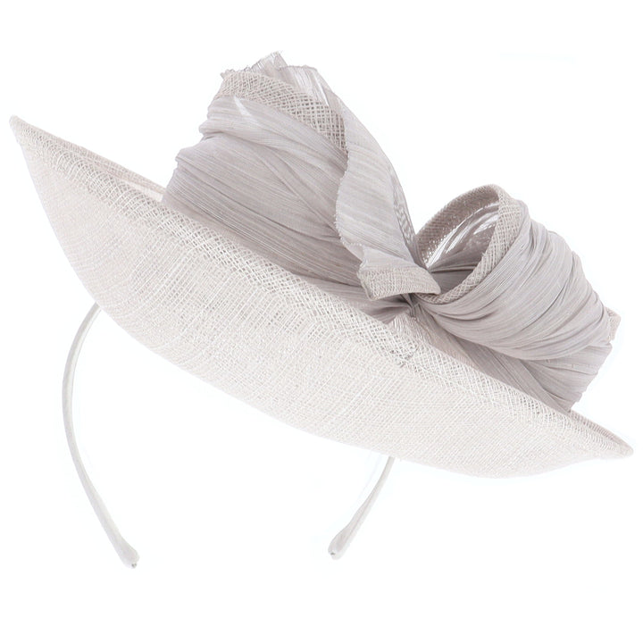 Silver Medium Sinamay Disc Headband Fascinator (049)