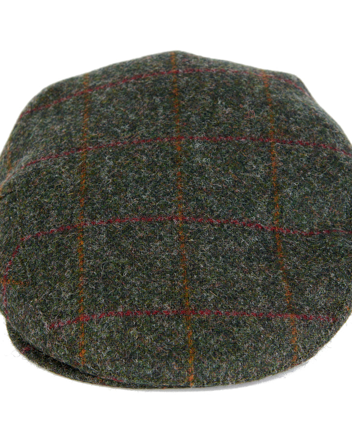 Barbour Crief 100% Wool Flat Cap in Green