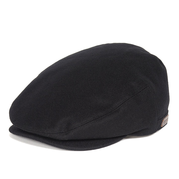 Barbour Redshore Melton Wool Flat Cap in Black