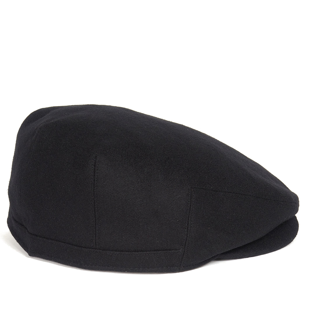 Barbour Redshore Melton Wool Flat Cap in Black