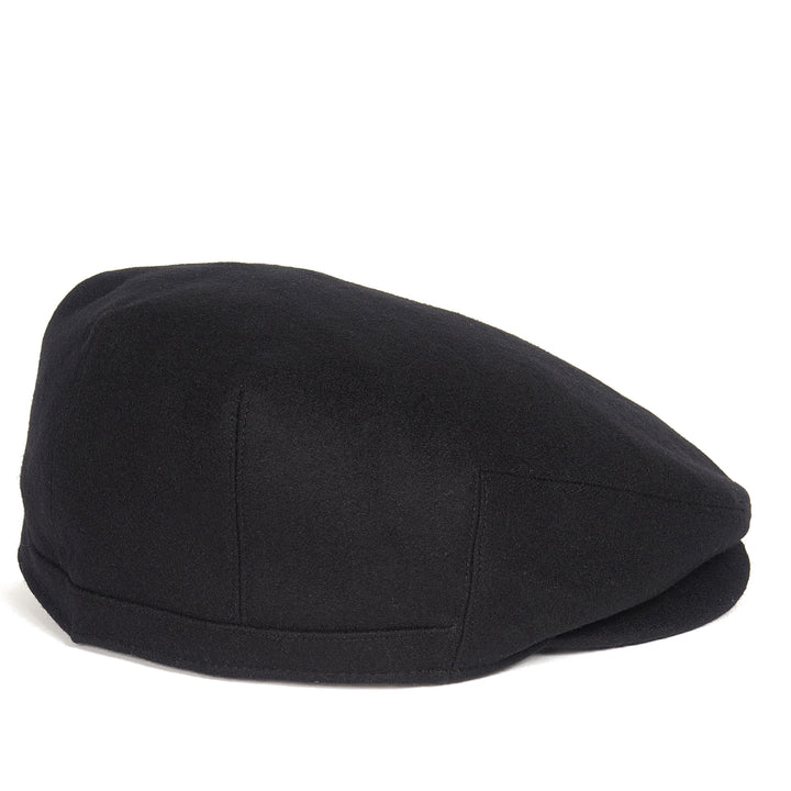 Barbour Redshore Melton Wool Flat Cap in Black