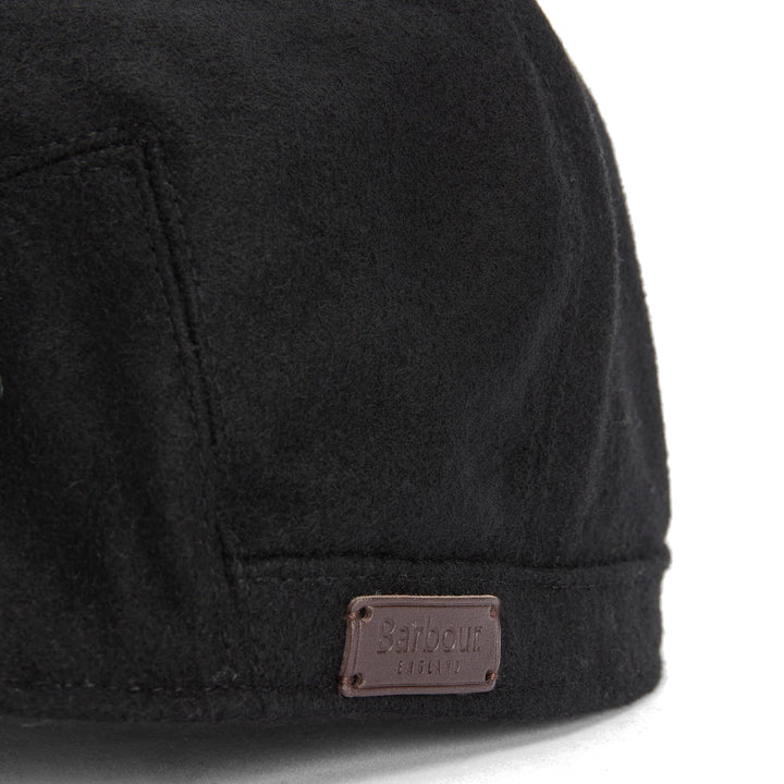 Barbour Redshore Melton Wool Flat Cap in Black