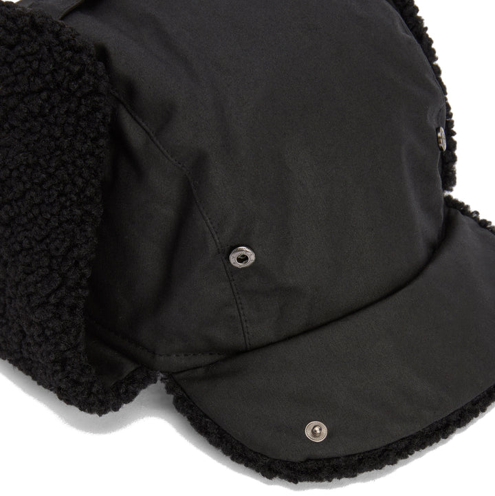 Barbour Morar Waxed Cotton Trapper Hat Black