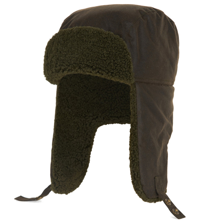 Barbour Morar Waxed Cotton Trapper Hat Olive