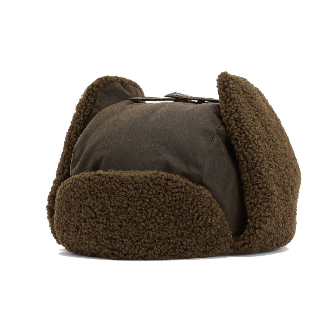 Barbour Morar Waxed Cotton Trapper Hat Olive