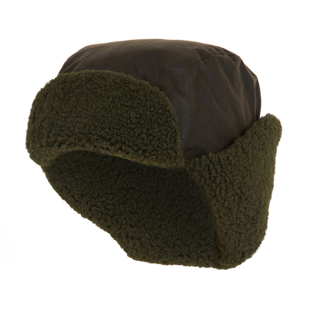 Barbour Morar Waxed Cotton Trapper Hat Olive