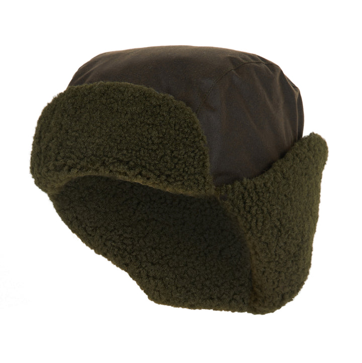 Barbour Morar Waxed Cotton Trapper Hat Olive
