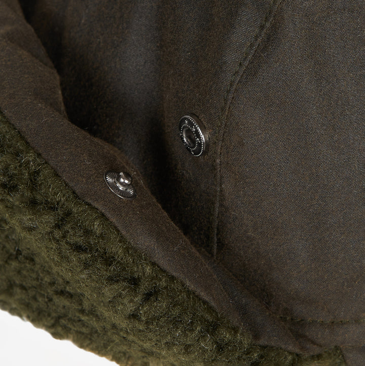 Barbour Morar Waxed Cotton Trapper Hat Olive
