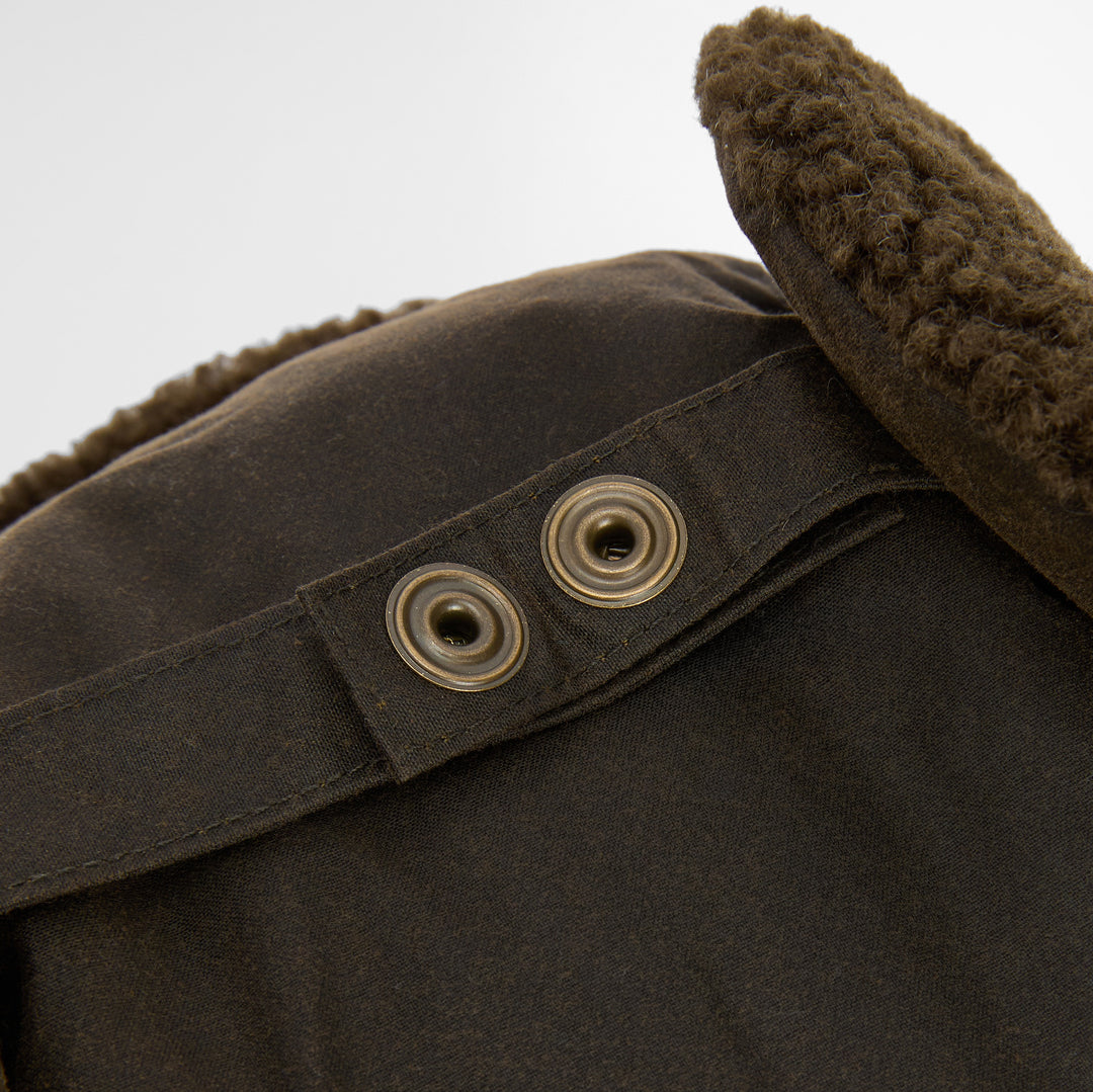 Barbour Morar Waxed Cotton Trapper Hat Olive