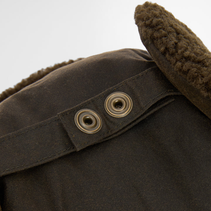 Barbour Morar Waxed Cotton Trapper Hat Olive