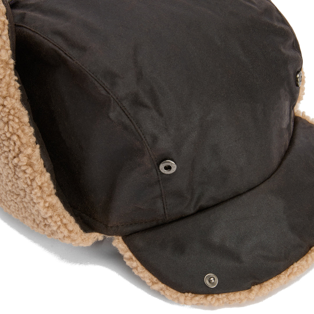Barbour Morar Waxed Cotton Trapper Hat Rustic