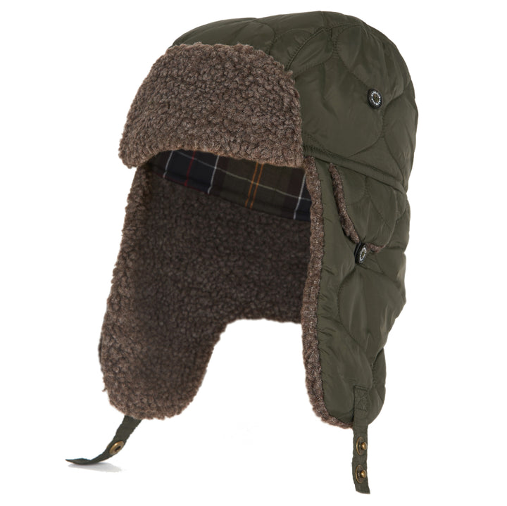 Barbour Sandbay Quilted Trapper Hat Olive