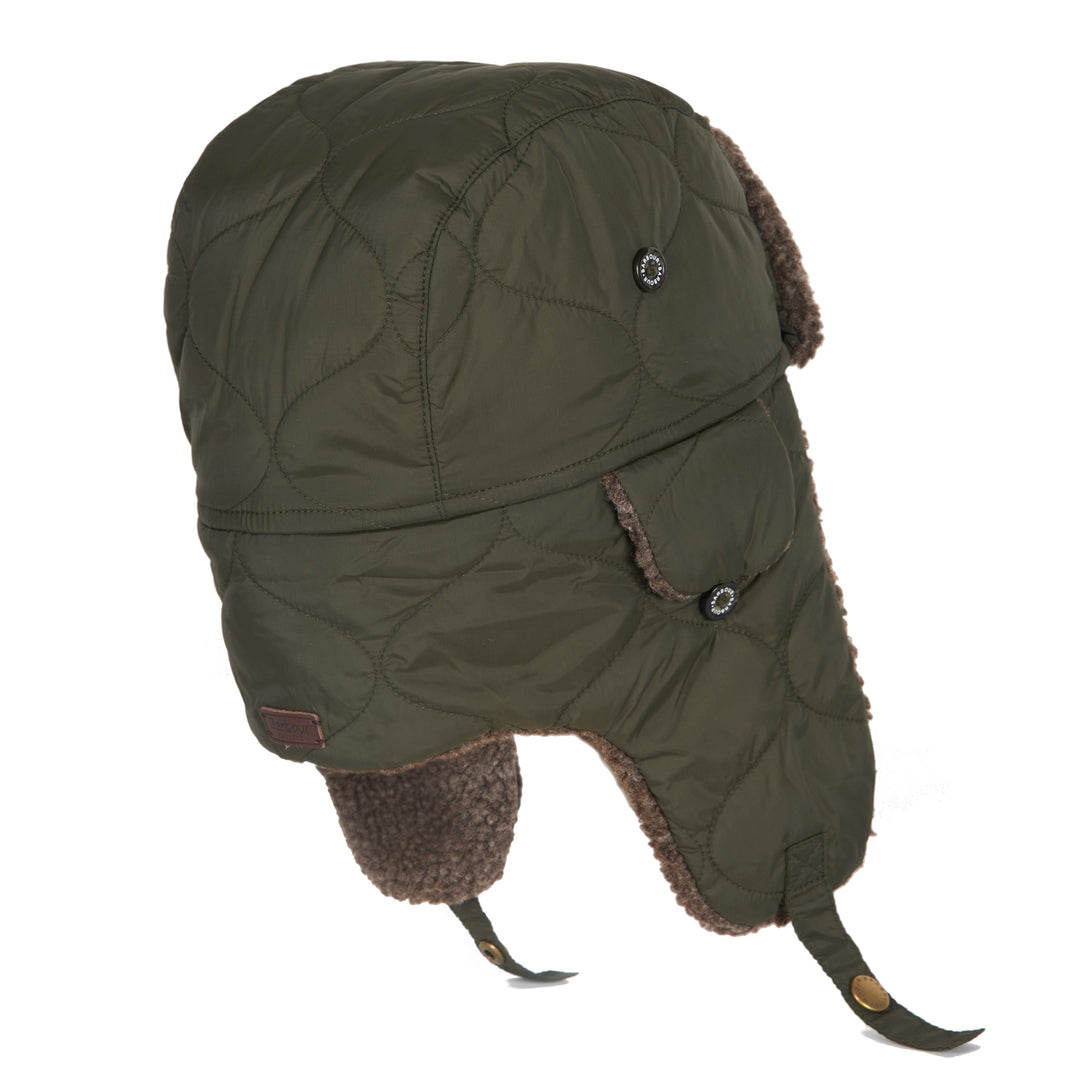 Barbour Sandbay Quilted Trapper Hat Olive