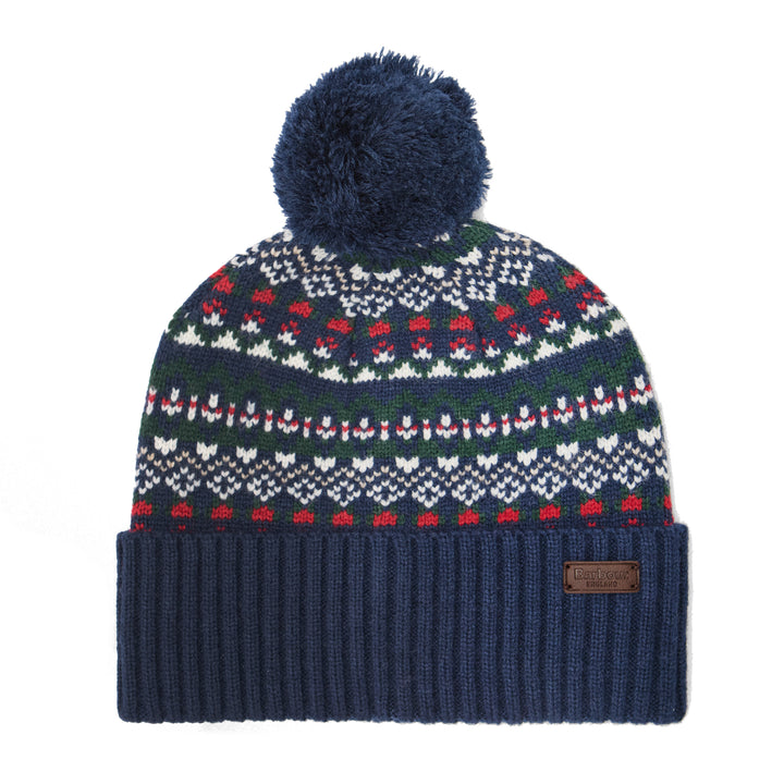 Barbour Fairisle Marlow Bobble Hat Navy/Evergreen