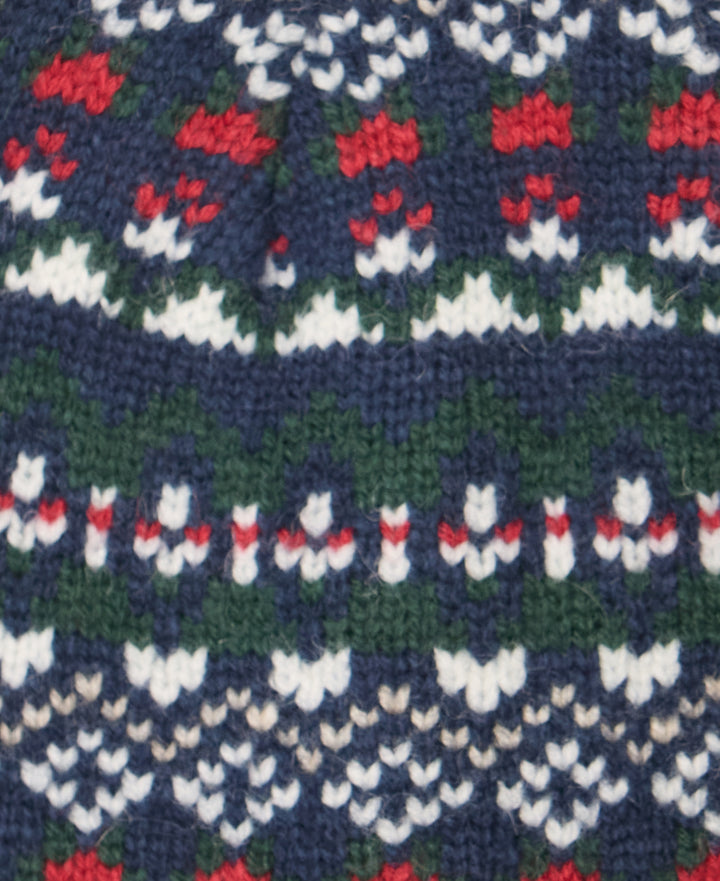 Barbour Fairisle Marlow Bobble Hat Navy/Evergreen