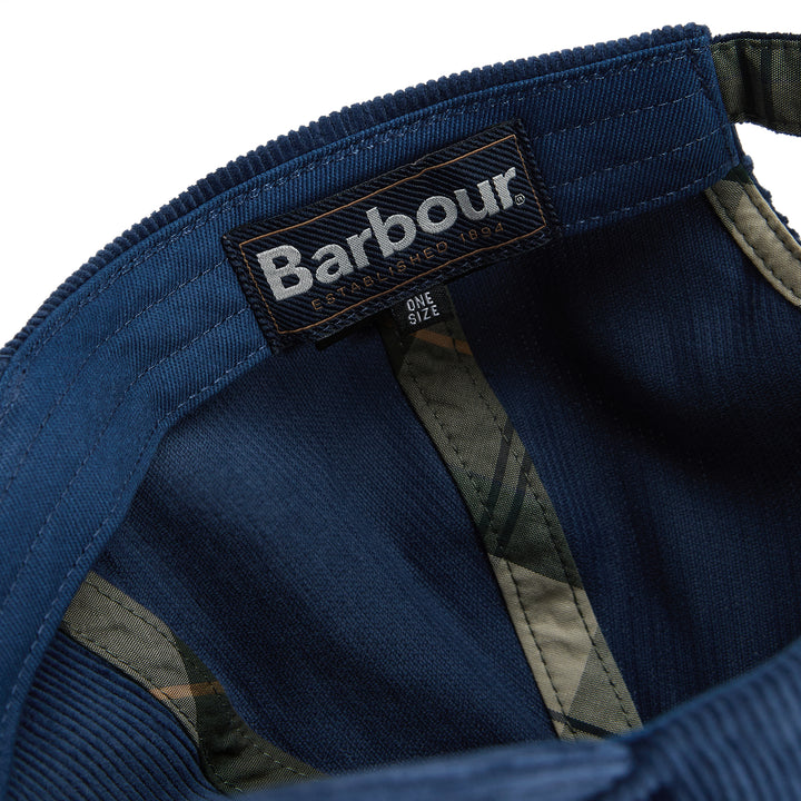 Barbour Bayfield Corduroy Baseball Cap in Blue