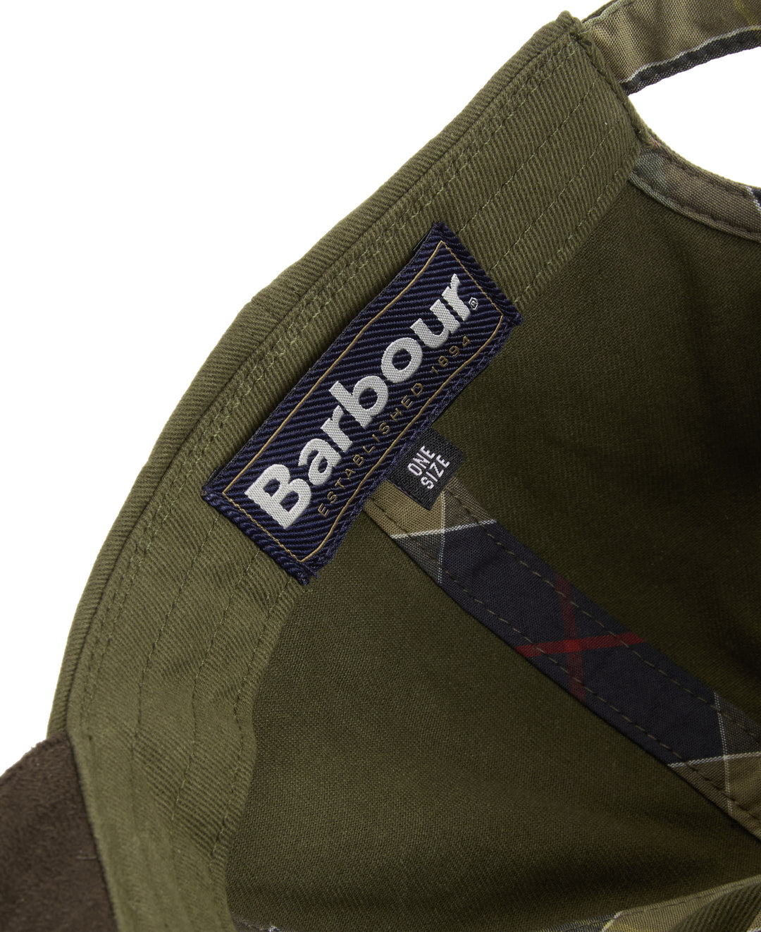 Barbour Langdale Cotton Baseball Cap in Olive/Brown