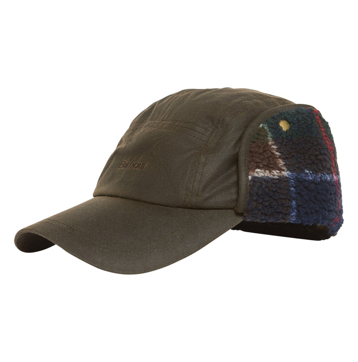 Barbour Waxed Cotton Lonnen Hunting Earflap Cap Olive