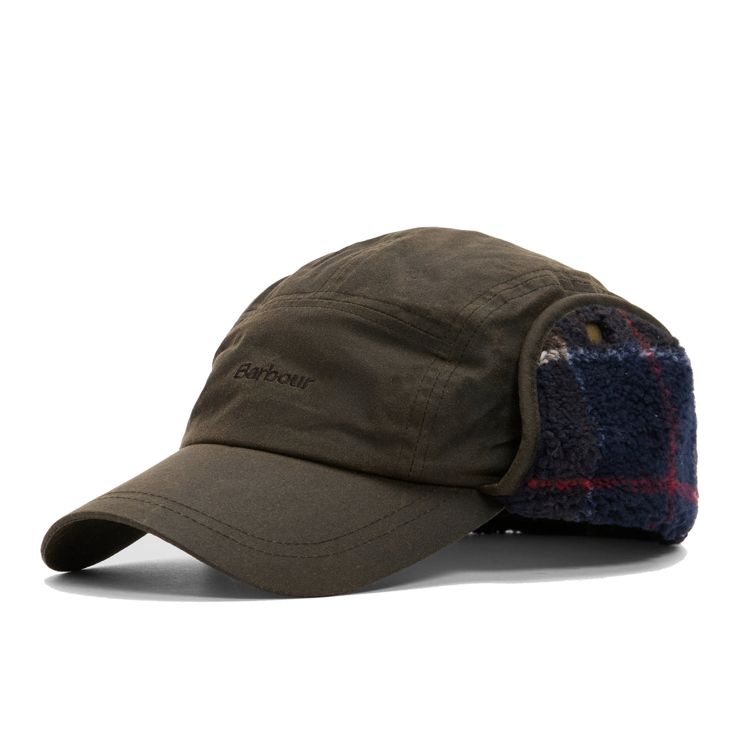 Barbour Waxed Cotton Lonnen Hunting Earflap Cap Olive