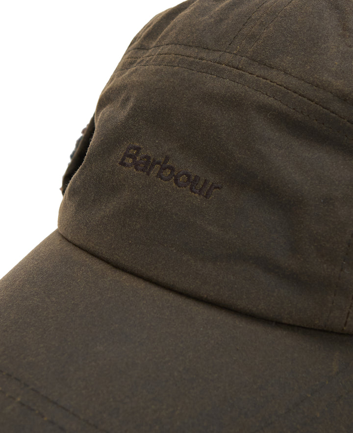 Barbour Waxed Cotton Lonnen Hunting Earflap Cap Olive
