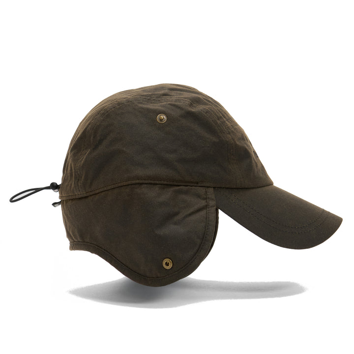 Barbour Waxed Cotton Lonnen Hunting Earflap Cap Olive