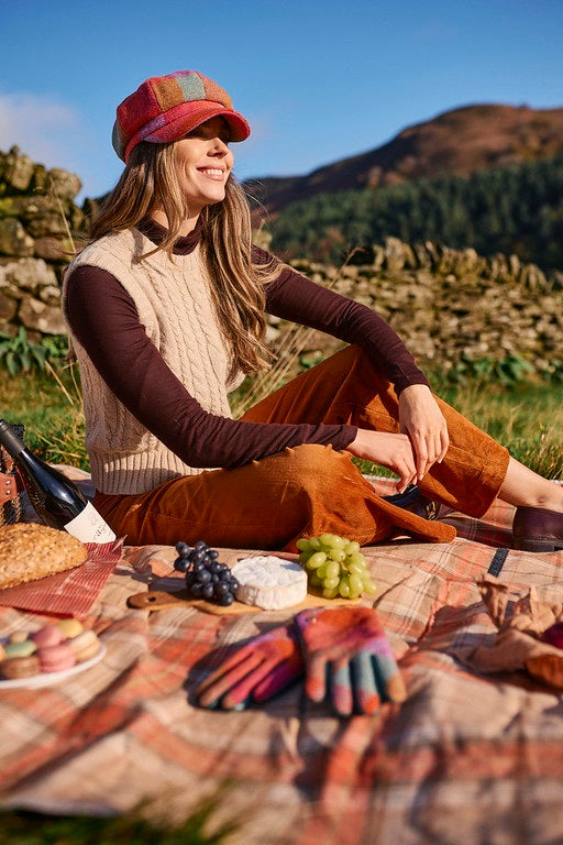 Failsworth Ladies Harris Tweed Cap Multi-Coloured Check