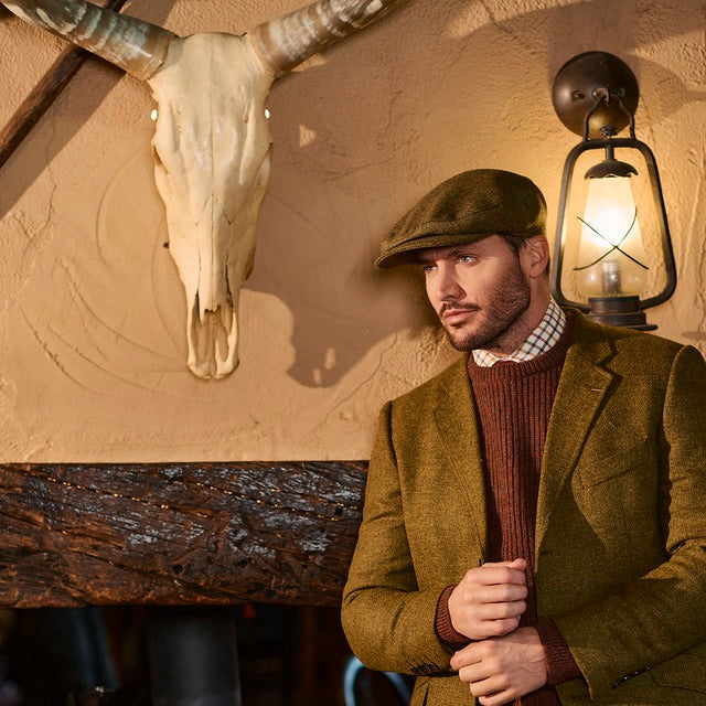 Failsworth Manor Wool Flat Cap in Green