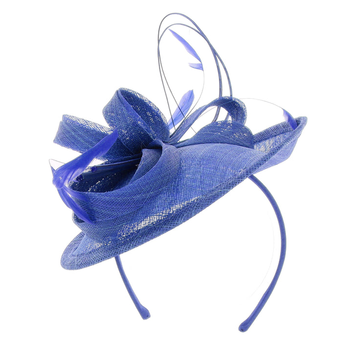 Cobalt Small Sinamay Disc Headband Fascinator (169)