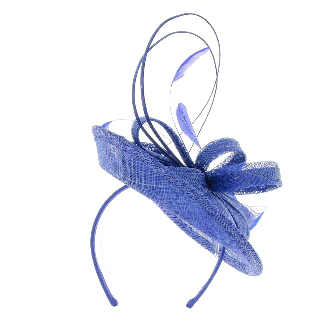 Cobalt Small Sinamay Disc Headband Fascinator (169)