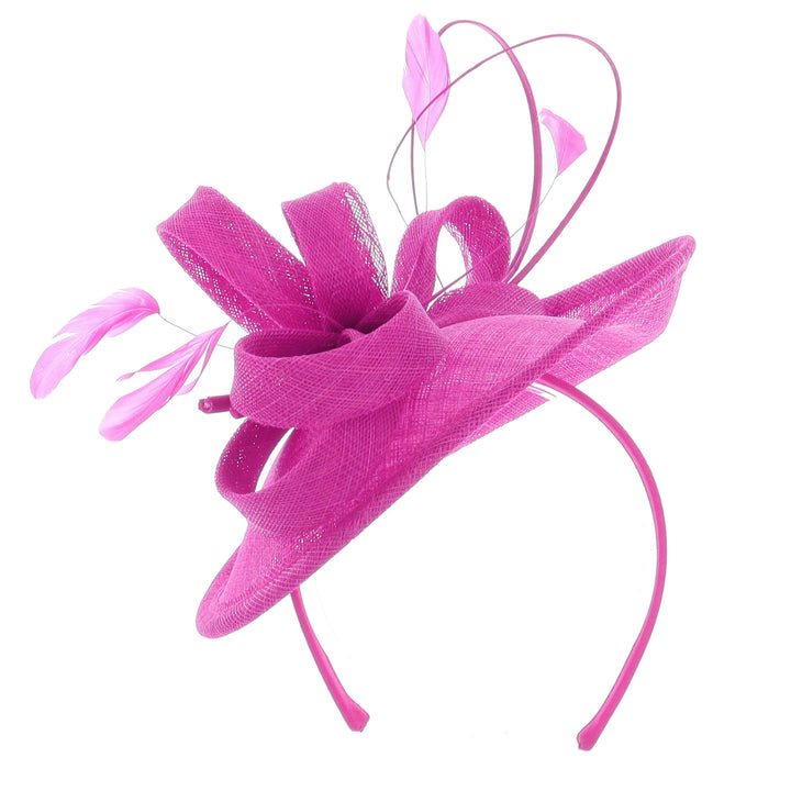 Magenta Small Sinamay Disc Headband Fascinator (169)