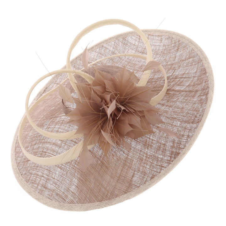 Coffee/Ivory Large 46cm Disc Headband Fascinator (166)