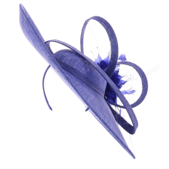 Marine Blue Large 46cm Disc Headband Fascinator (166)