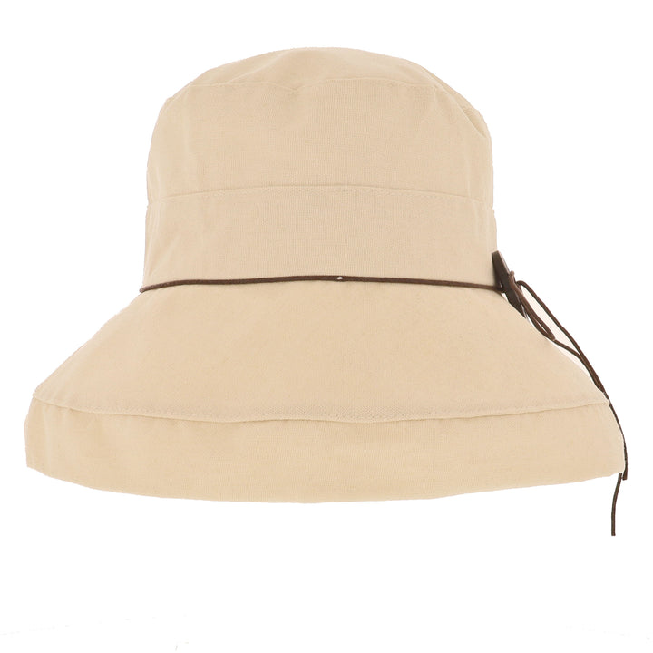 Women's Cotton & Linen Wide Brim Sun Hat in Natural