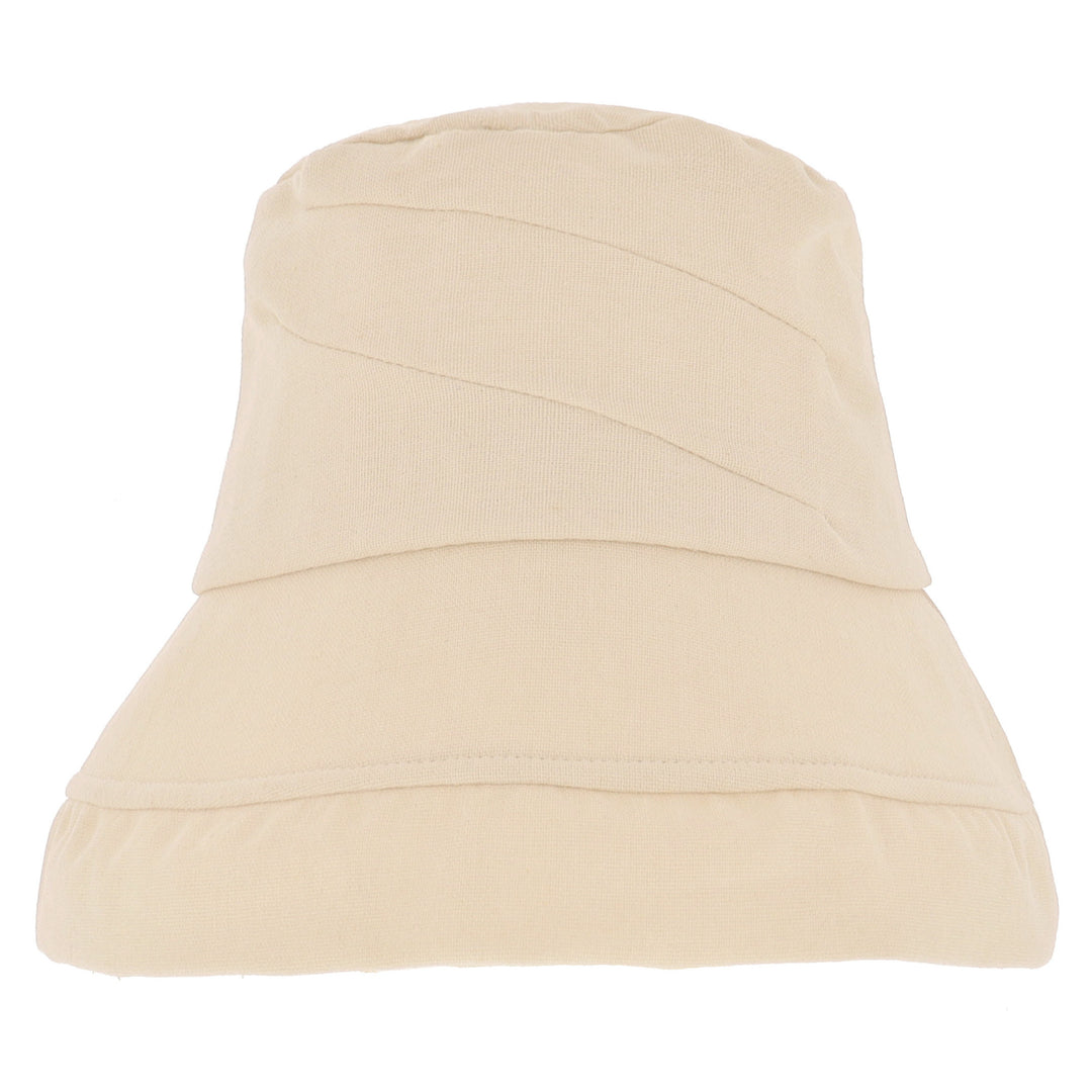 Women's Cotton & Linen Wide Brim Cloche Sun Hat in Natural