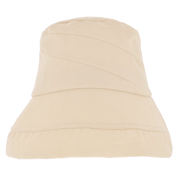 Women's Cotton & Linen Wide Brim Cloche Sun Hat in Natural