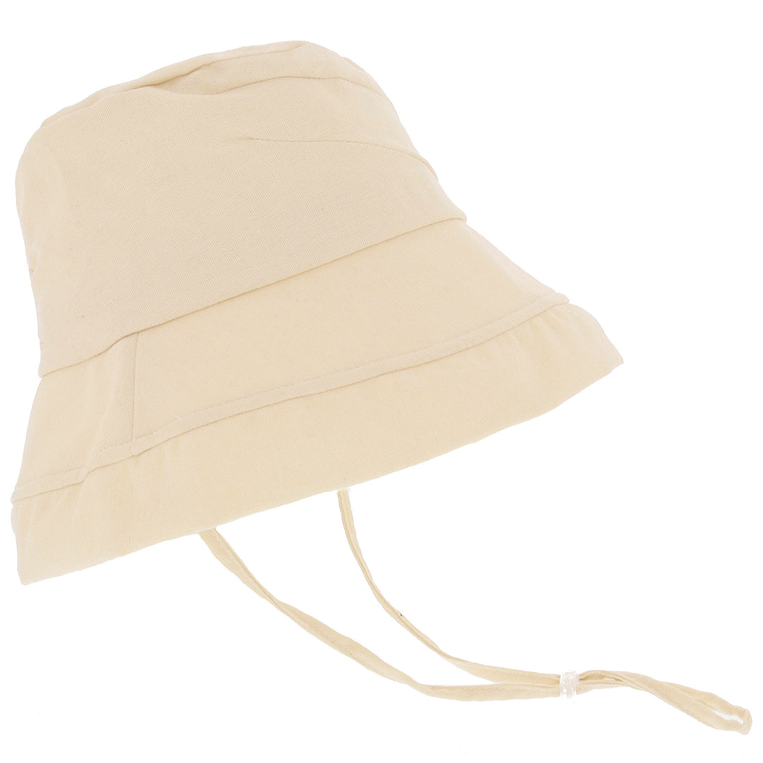 Women's Cotton & Linen Wide Brim Cloche Sun Hat in Natural