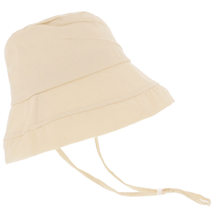 Women's Cotton & Linen Wide Brim Cloche Sun Hat in Natural