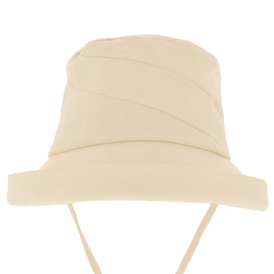 Women's Cotton & Linen Wide Brim Cloche Sun Hat in Natural