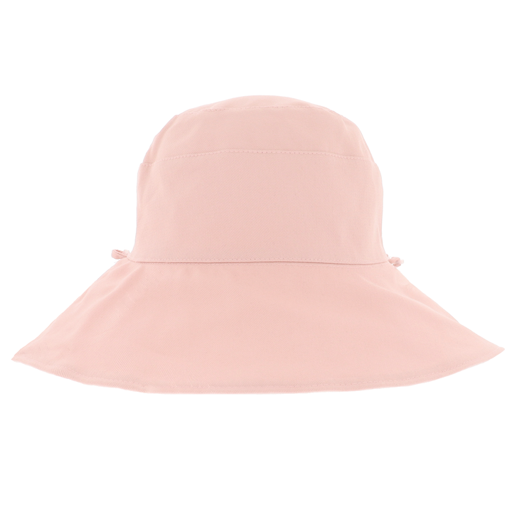 Ladies Cotton Wide Brim & Reversible Sun Hat in White/Pink
